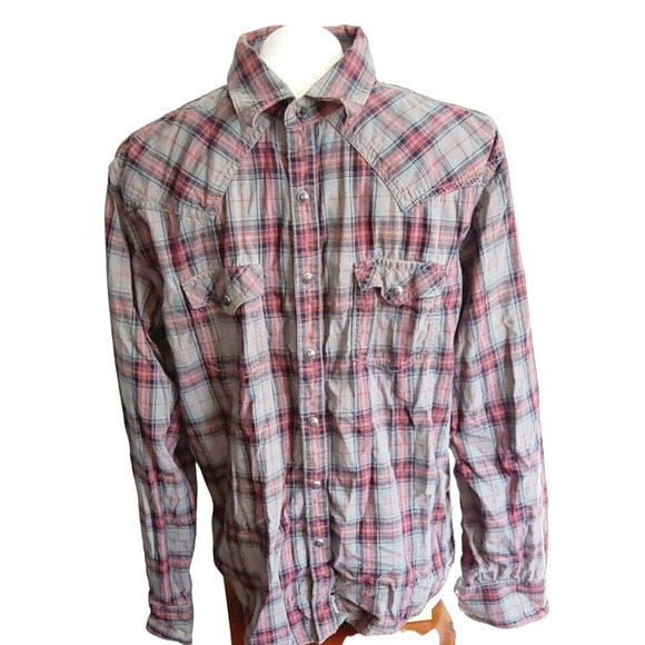 Wrangler Retro Pearl Snap Button Up Shirt‎ Size L - Picture 1 of 4